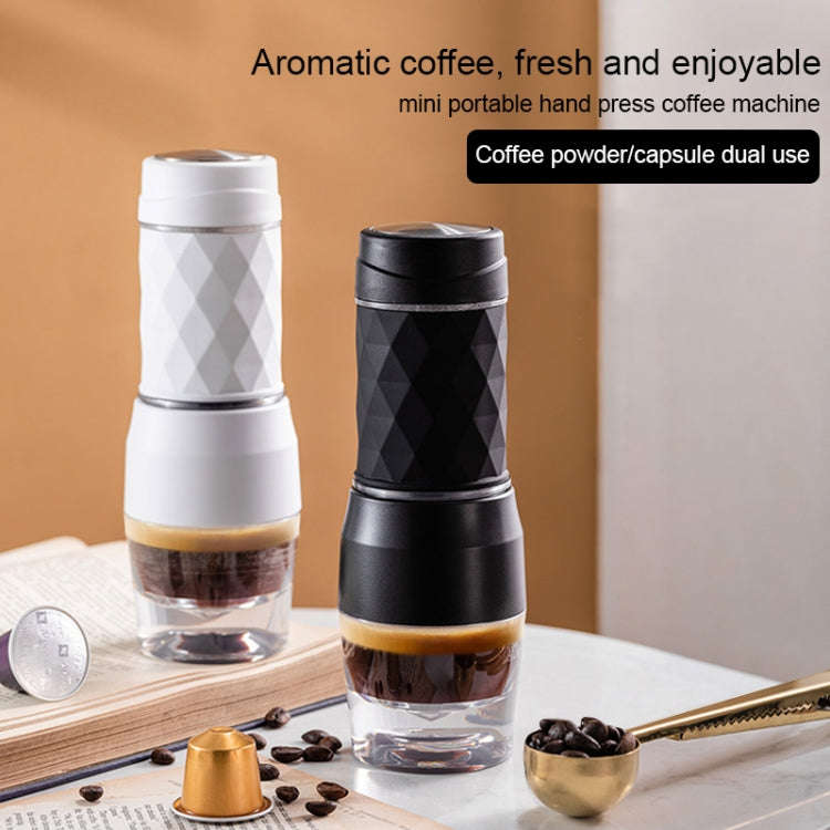 Portable Hand Pressure Espresso Machine Outdoor Accompanying Mini Coffee Cup(Black)