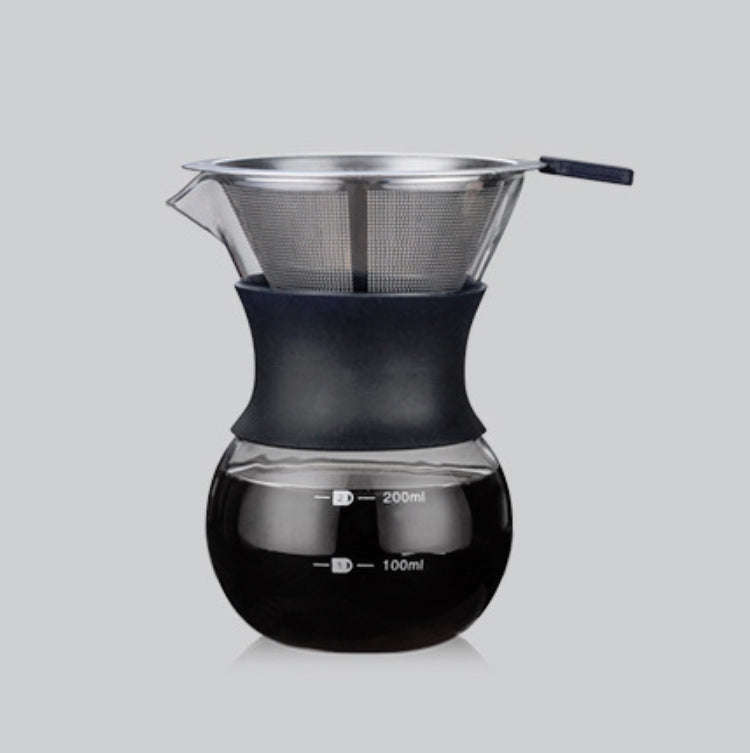 High Temperature Resistant Coffee Maker, Capacity:200ml, Style:With Strainer