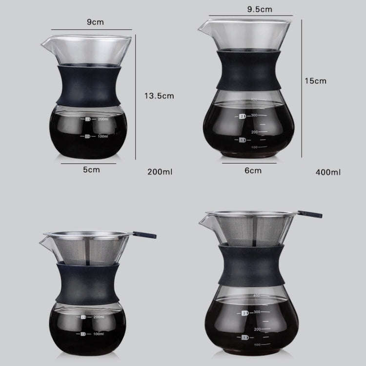 High Temperature Resistant Coffee Maker, Capacity:200ml, Style:With Strainer