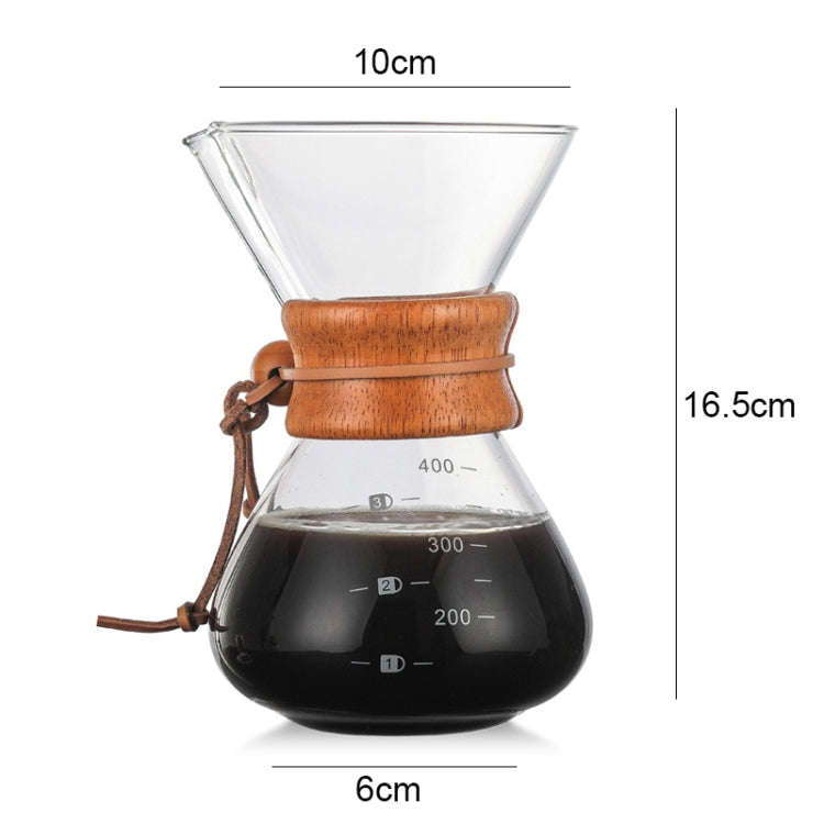 Hand Coffee Pot High Temperature Resistant 400ml Glass Coffee Pot, Style:Pot Without Strainer