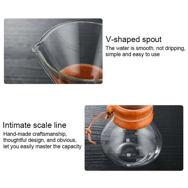 Hand Coffee Pot High Temperature Resistant 400ml Glass Coffee Pot, Style:Pot With Strainer