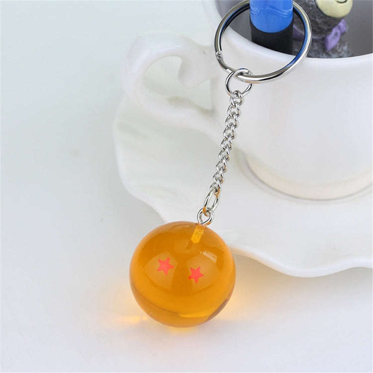 2 PCS Anime 7 Stars Balls 2.7cm PVC Figures Toys Keychain(2 star)