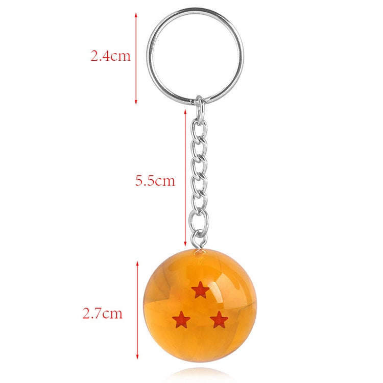 2 PCS Anime 7 Stars Balls 2.7cm PVC Figures Toys Keychain(3 star)