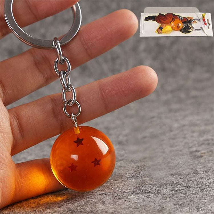 2 PCS Anime 7 Stars Balls 2.7cm PVC Figures Toys Keychain(3 star)