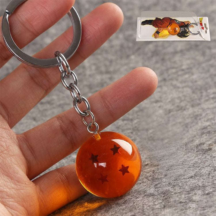 2 PCS Anime 7 Stars Balls 2.7cm PVC Figures Toys Keychain(4 star)