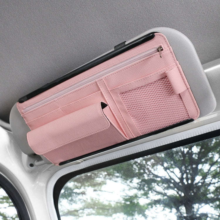 Car Sun Block Glasses Case Document Holder Car Plastic Frame Zipper Type Multi-Function Card Bag ...