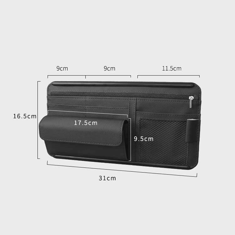 Car Sun Block Glasses Case Document Holder Car Plastic Frame Zipper Type Multi-Function Card Bag ...