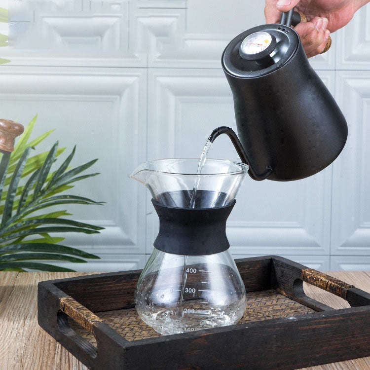 304 Stainless Steel Coffee Hand Pot Wooden Handle Coffee Pot Teflon Long-Mouth Slender Pot, Style...