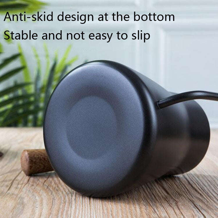 304 Stainless Steel Coffee Hand Pot Wooden Handle Coffee Pot Teflon Long-Mouth Slender Pot, Style...