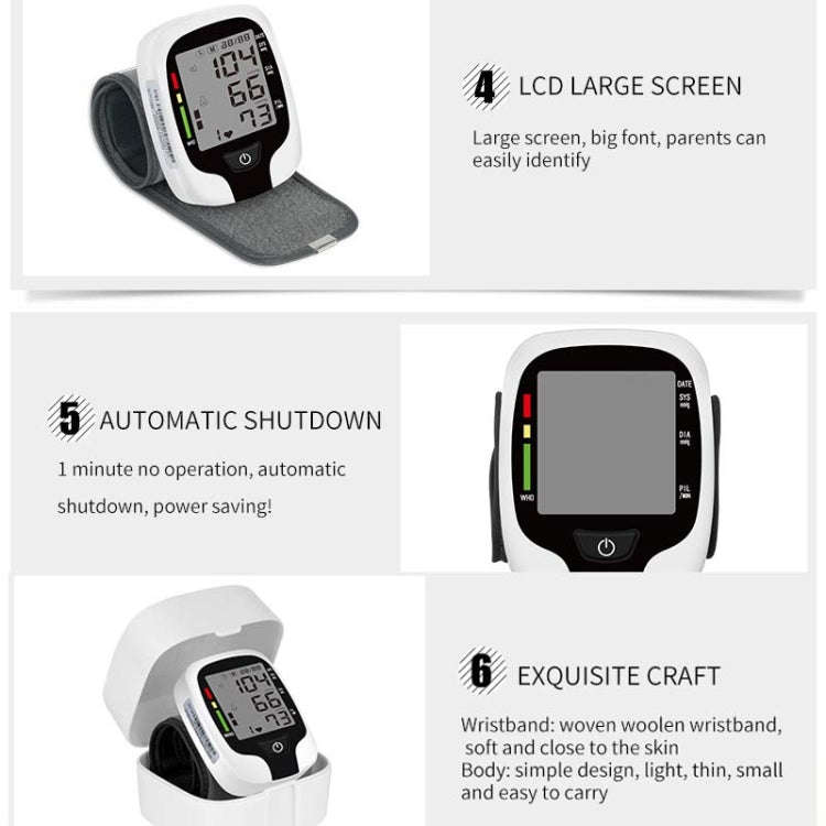 Wrist Type Electronic Blood Pressure Monitor Home Automatic Wrist Type Blood Pressure Measurement...
