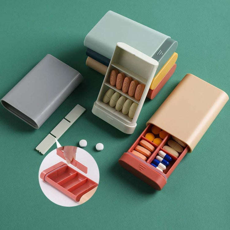 3 PCS Portable Sealed Pill Storage Box Divided Into Compartments Portable Mini Pill Box(Gray)