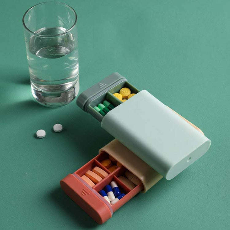3 PCS Portable Sealed Pill Storage Box Divided Into Compartments Portable Mini Pill Box(Green)