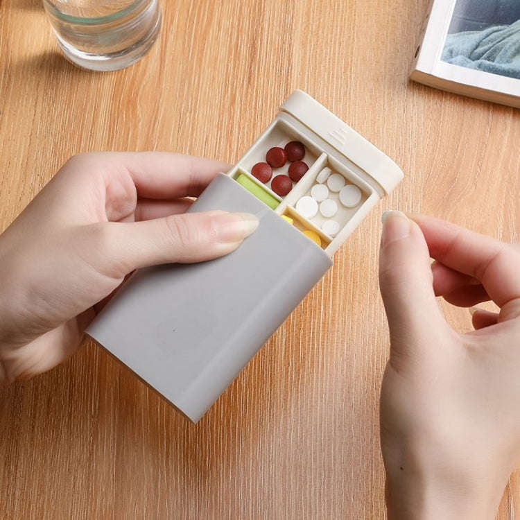 3 PCS Portable Sealed Pill Storage Box Divided Into Compartments Portable Mini Pill Box(Gray)