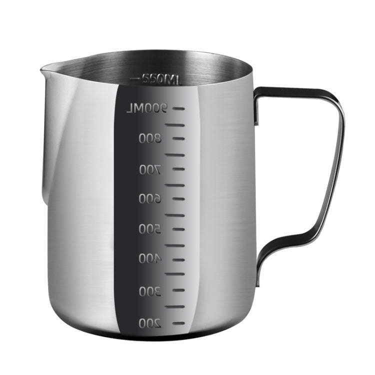1000ml 304 Stainless Steel Pointed Mouth Etched Cup Graduated Measuring Cup Milk Foam Cup Coffee Pot