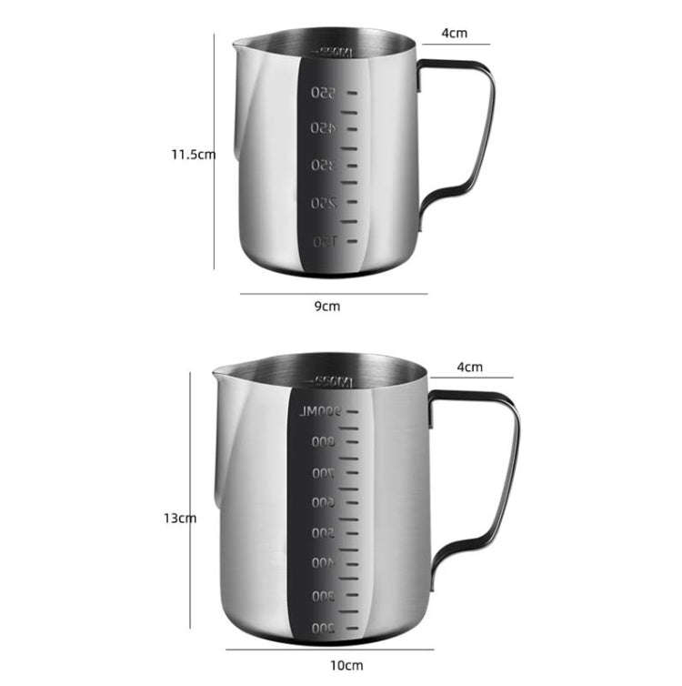 1000ml 304 Stainless Steel Pointed Mouth Etched Cup Graduated Measuring Cup Milk Foam Cup Coffee Pot