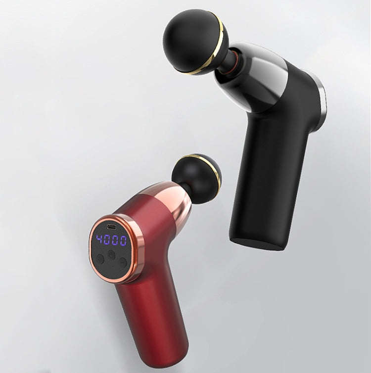 Fascia Gun Pocket Electric Shock Gun  Muscle Massage Gun, Specification: LCD Screen 20-speed (Black)