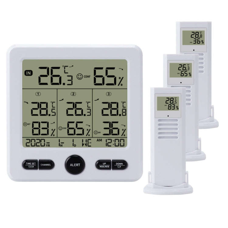 Three Dragged Multi-Function Wireless Thermometer And Hygrometer Indoor And Outdoor High-Precisio...