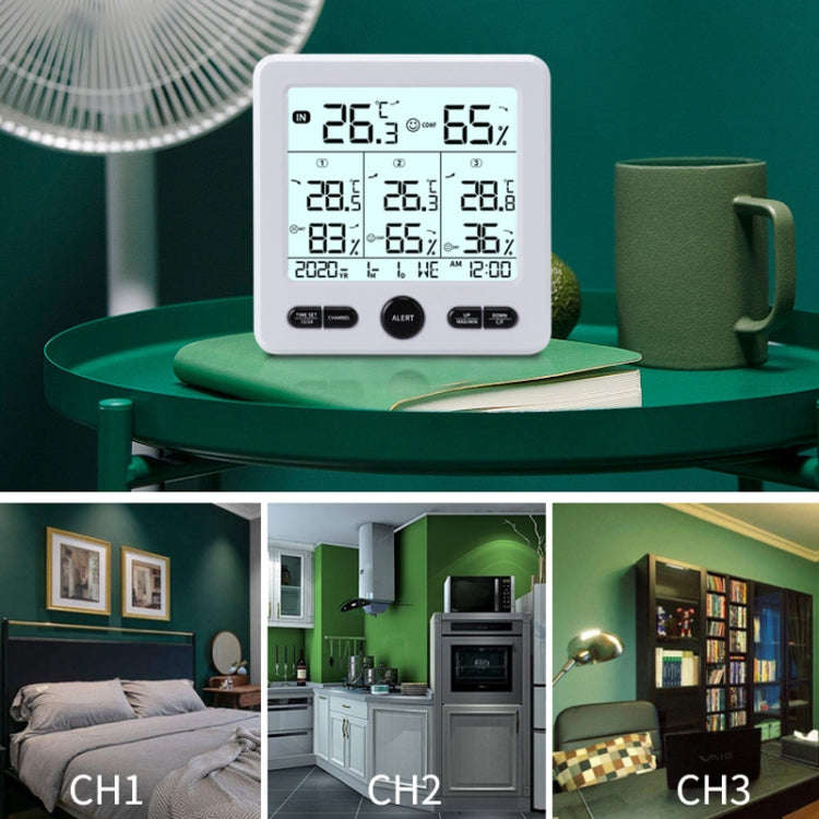 Three Dragged Multi-Function Wireless Thermometer And Hygrometer Indoor And Outdoor High-Precisio...