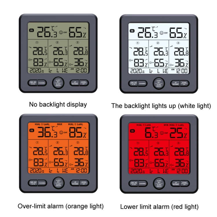 Three Dragged Multi-Function Wireless Thermometer And Hygrometer Indoor And Outdoor High-Precisio...