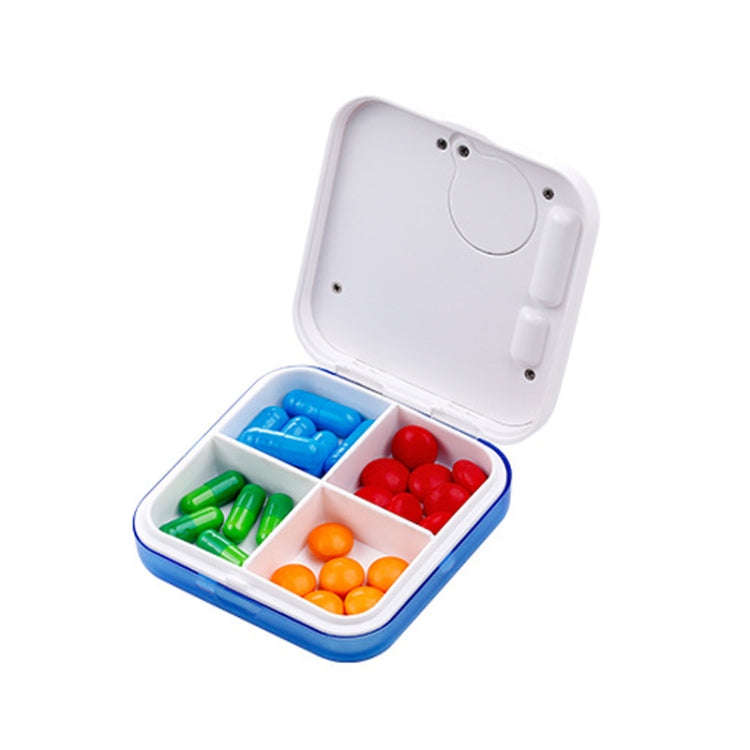 Electronic Smart Timing Medicine Box Portable Medicine Dispensing Storage Box(Blue)