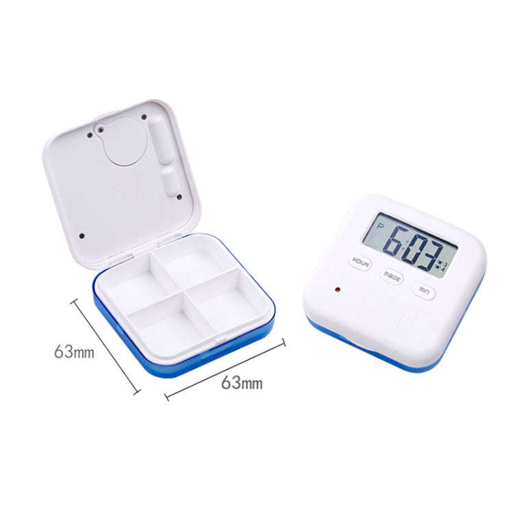 Electronic Smart Timing Medicine Box Portable Medicine Dispensing Storage Box(Blue)