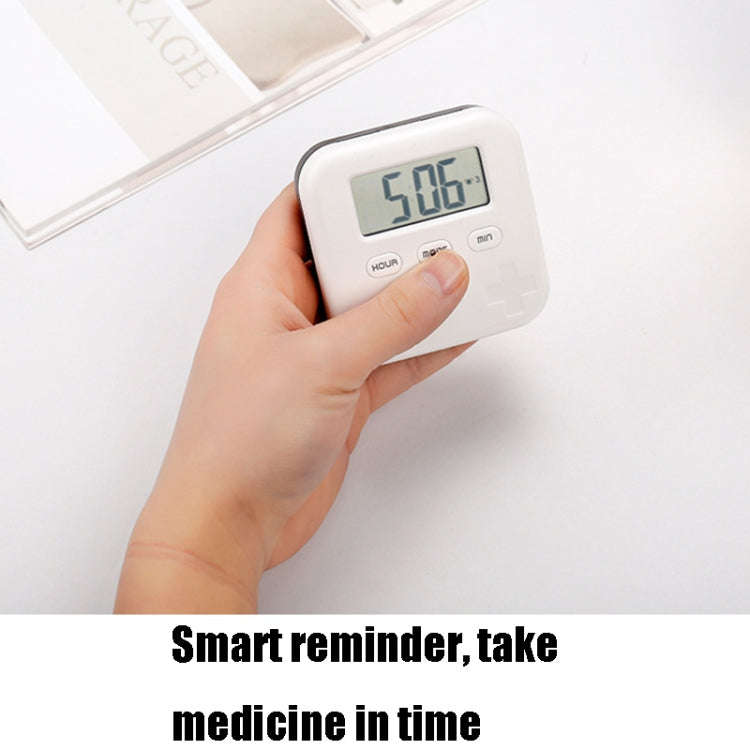 Electronic Smart Timing Medicine Box Portable Medicine Dispensing Storage Box(Blue)