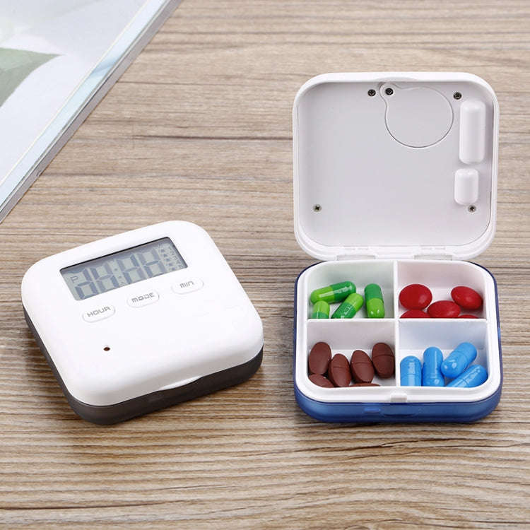 Electronic Smart Timing Medicine Box Portable Medicine Dispensing Storage Box(Blue)