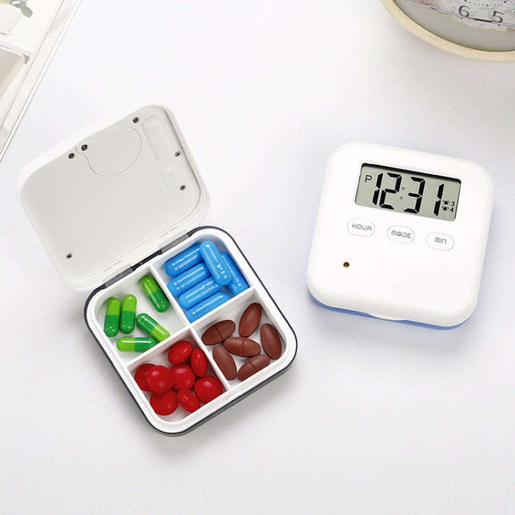 Electronic Smart Timing Medicine Box Portable Medicine Dispensing Storage Box(Blue)