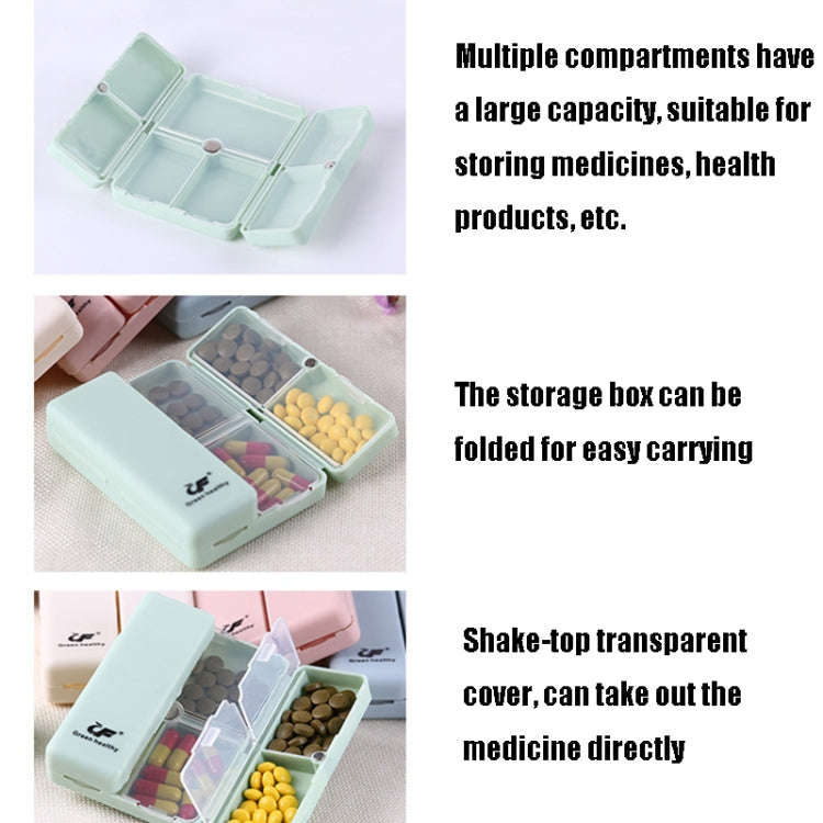 Folding Portable Sealed and Dispensing Small Pill Box(Blue)