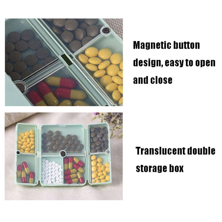 Folding Portable Sealed and Dispensing Small Pill Box(Pink)