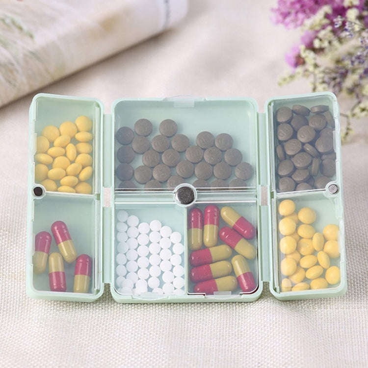 Folding Portable Sealed and Dispensing Small Pill Box(Pink)