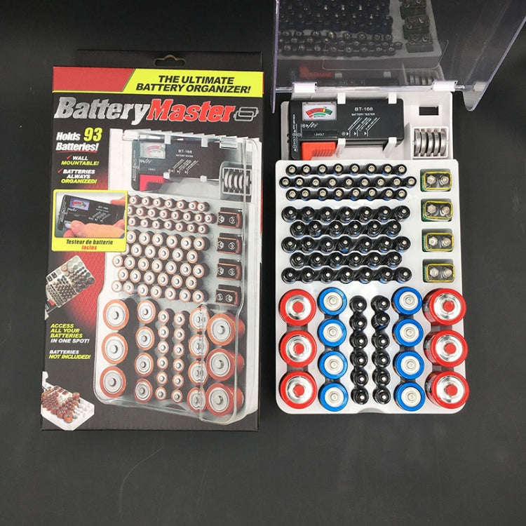 JK-19070823 Battery Storage Box With Battery Capacity Tester(white)
