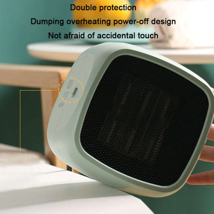 Home Desktop Mini Portable PTC Dumping Power-off Heater, Specification:EU Plug(Green)