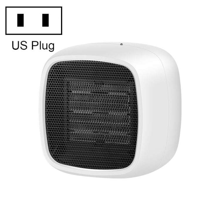 Home Desktop Mini Portable PTC Dumping Power-off Heater, Specification:US Plug(White)