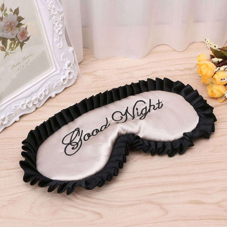 Comfortable Imitation Silk Satin Personalized Travel Sleep Mask Eye Cover(Beige)