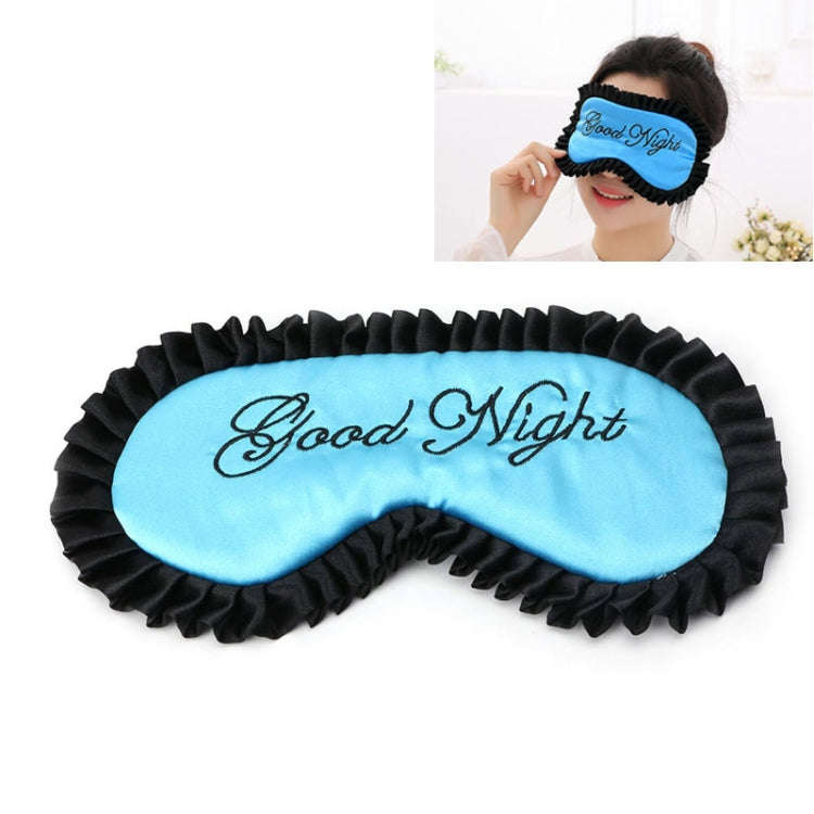 Comfortable Imitation Silk Satin Personalized Travel Sleep Mask Eye Cover(Blue)