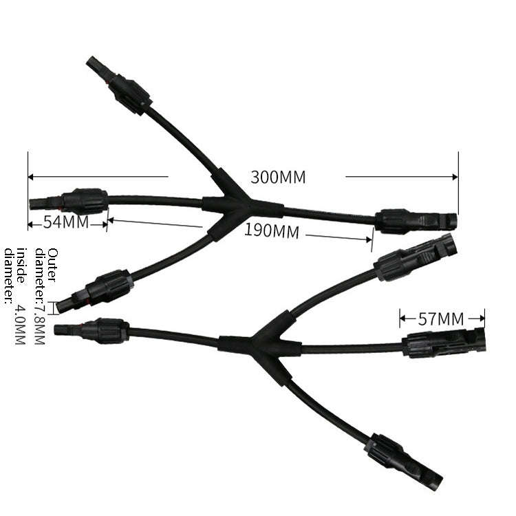 1 Pair MC4 Four-way Y Type MC4 Photovoltaic Connector Solar Branch Connector Solar Panel Male And...
