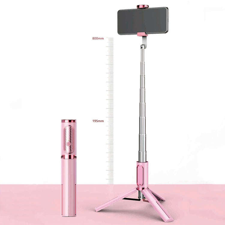 Y202 Bluetooth Selfie Stick With Floor Tripod Stand Mobile Phone Selfie Camera(Pink)