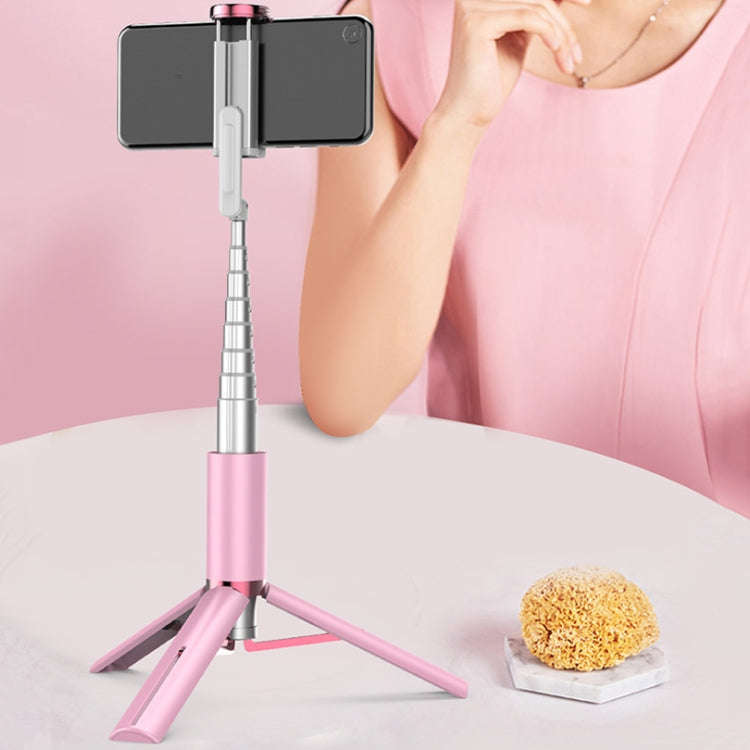 Y202 Bluetooth Selfie Stick With Floor Tripod Stand Mobile Phone Selfie Camera(Pink)