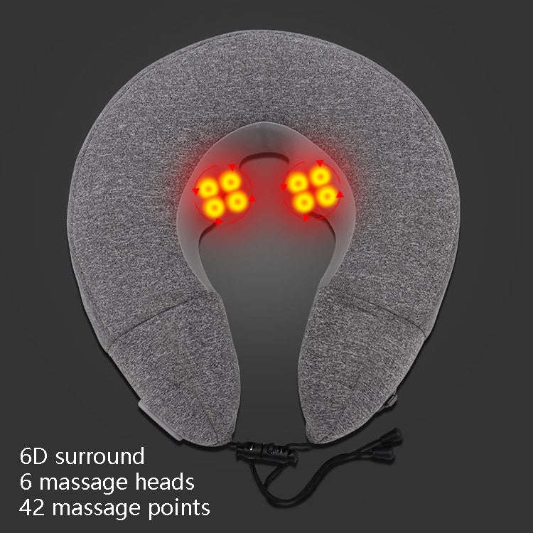 PL60 Neck Massager Cervical Spine Massage Pillow Household Inflatable U-Shaped Neck Pillow(Gray)