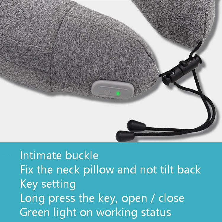 PL60 Neck Massager Cervical Spine Massage Pillow Household Inflatable U-Shaped Neck Pillow(Gray)