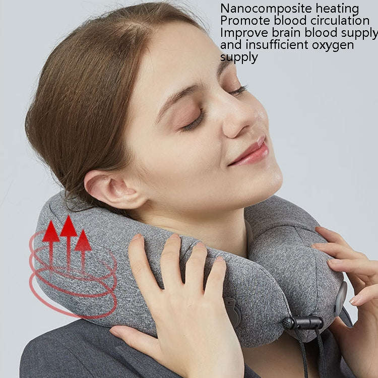 PL60 Neck Massager Cervical Spine Massage Pillow Household Inflatable U-Shaped Neck Pillow(Gray)