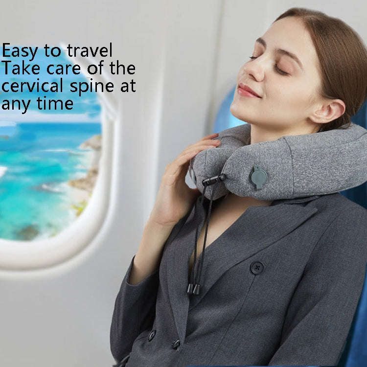 PL60 Neck Massager Cervical Spine Massage Pillow Household Inflatable U-Shaped Neck Pillow(Gray)