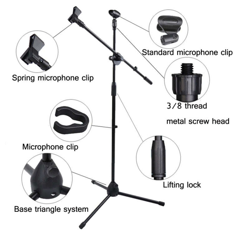 ML02  Live Microphone Lift Stand Floor Microphone Stand Stage Performance Vertical Tripod
