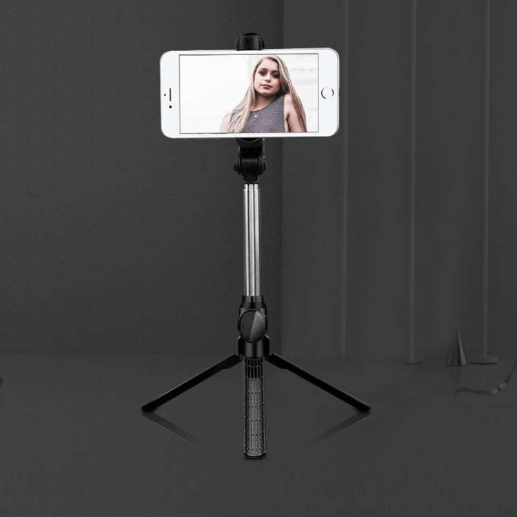 Bluetooth Tripod Selfie Stick Live Mobile Phone Holder(Black)