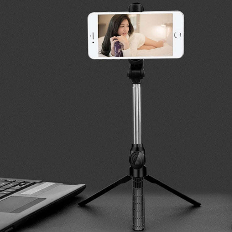 Bluetooth Tripod Selfie Stick Live Mobile Phone Holder(Black)