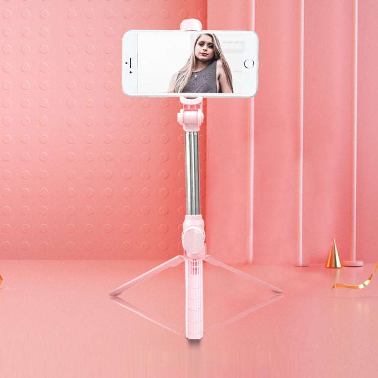 Bluetooth Tripod Selfie Stick Live Mobile Phone Holder(Pink)