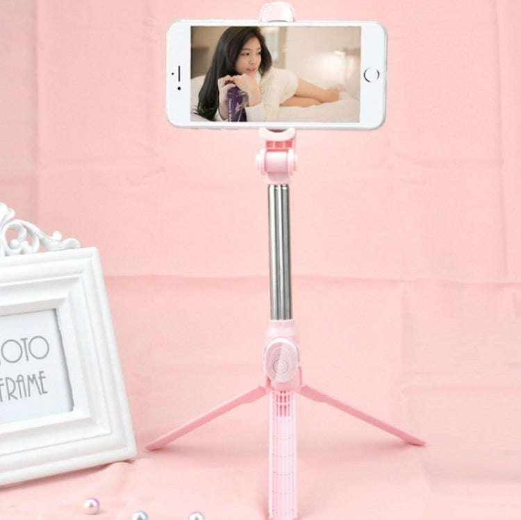 Bluetooth Tripod Selfie Stick Live Mobile Phone Holder(Pink)