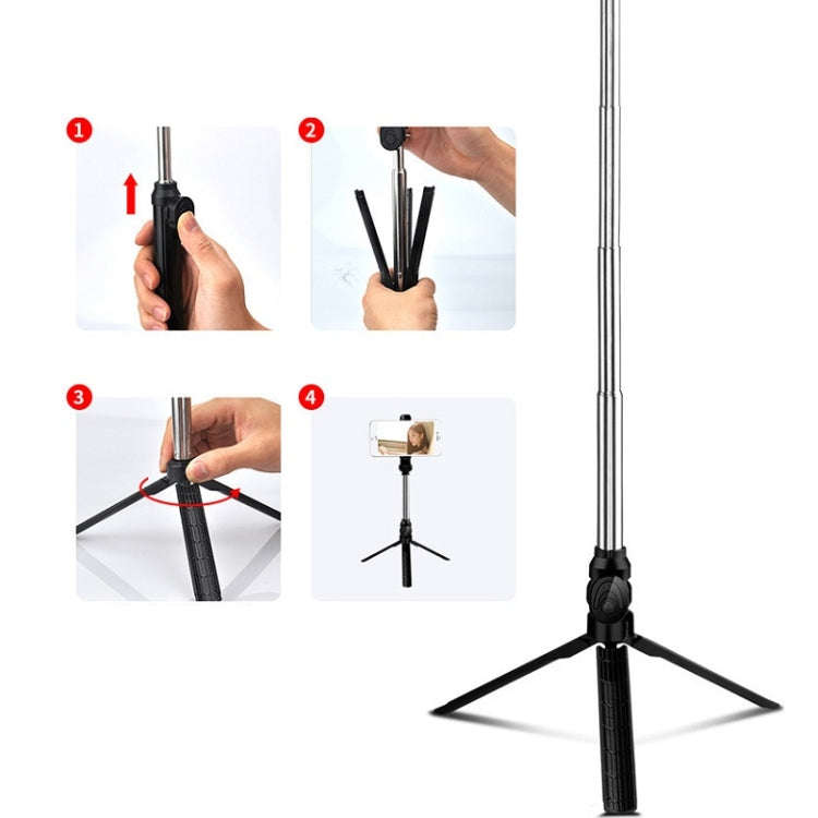 Bluetooth Tripod Selfie Stick Live Mobile Phone Holder(White)