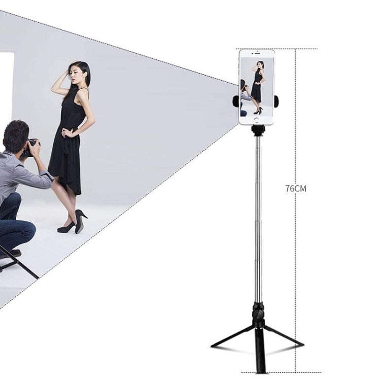 Bluetooth Tripod Selfie Stick Live Mobile Phone Holder(White)